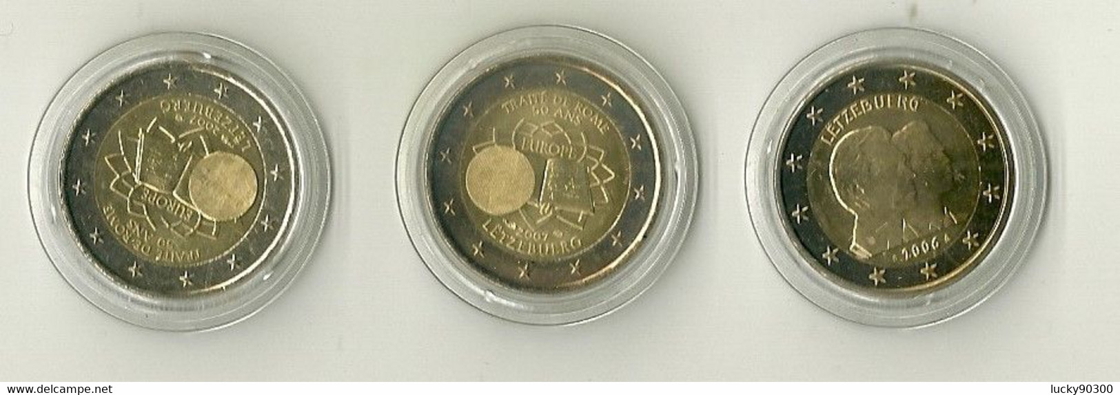 LOT DE 3 PIECES 2 EURO LUXEMBOURG SOUS CAPSULES DONT TRAITE DE ROME -  LETZBUERG 2006 - Luxemburg