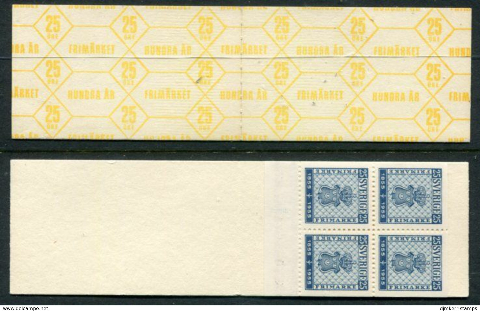SWEDEN 1955 Stamp Centenary 1 Kr.  Booklet MNH / **.  Michel 402 Dl, Dr, Elo, Ero - 1951-80