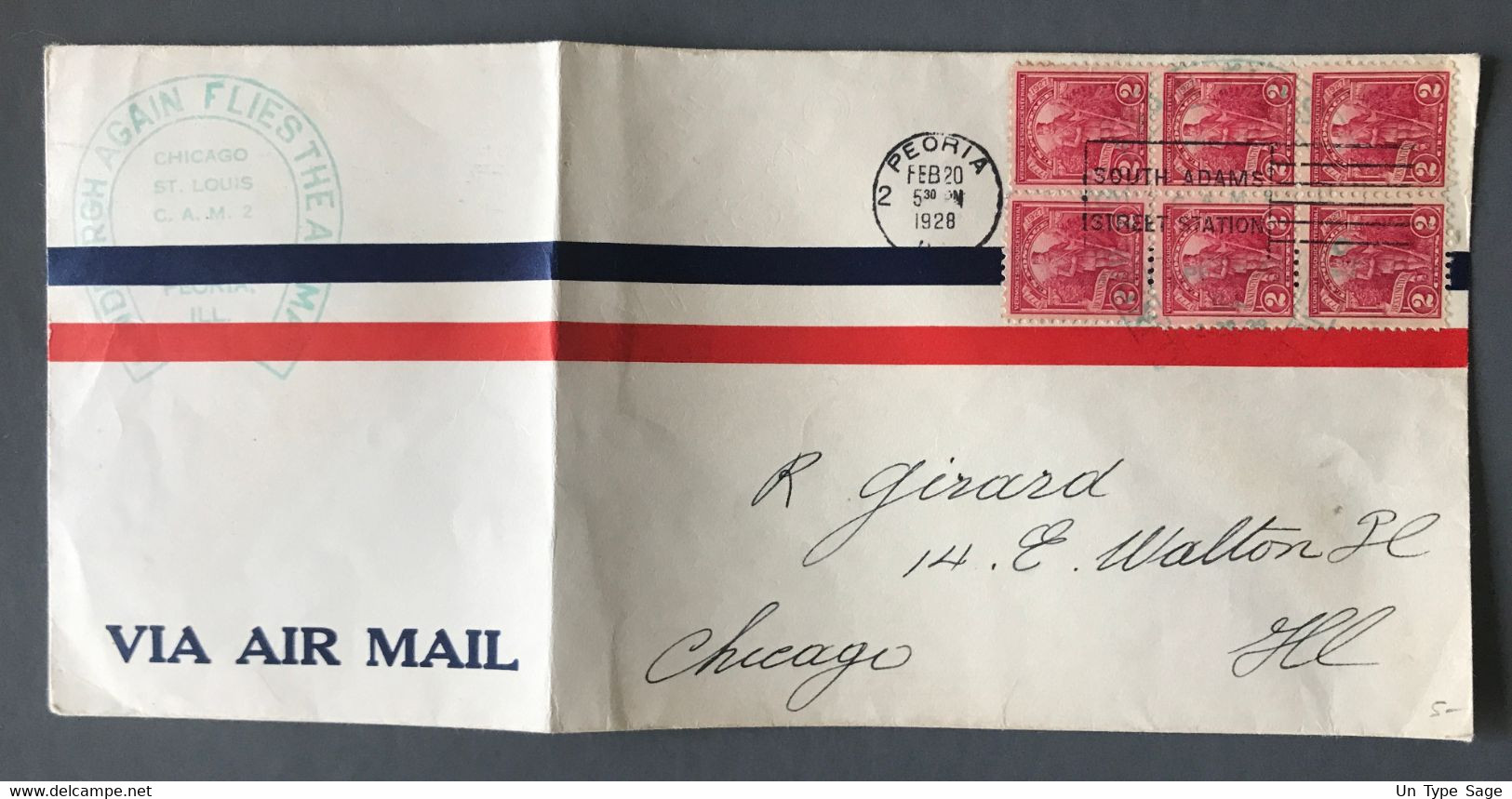 USA - Lettre De PEORIA 20.2.28 Pour Chicago - (C1893) - Covers & Documents