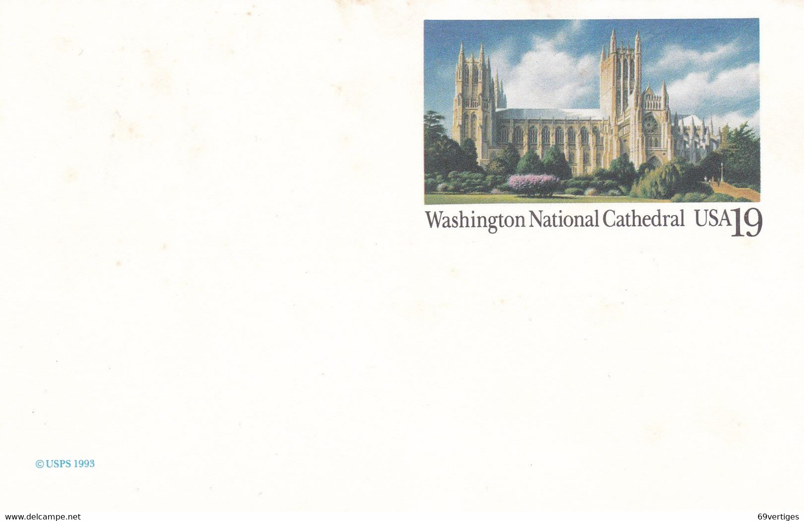 ENTIER POSTAL, "WASHINGTON NATIONAL CATHEDRAL", 19c - Sonstige & Ohne Zuordnung