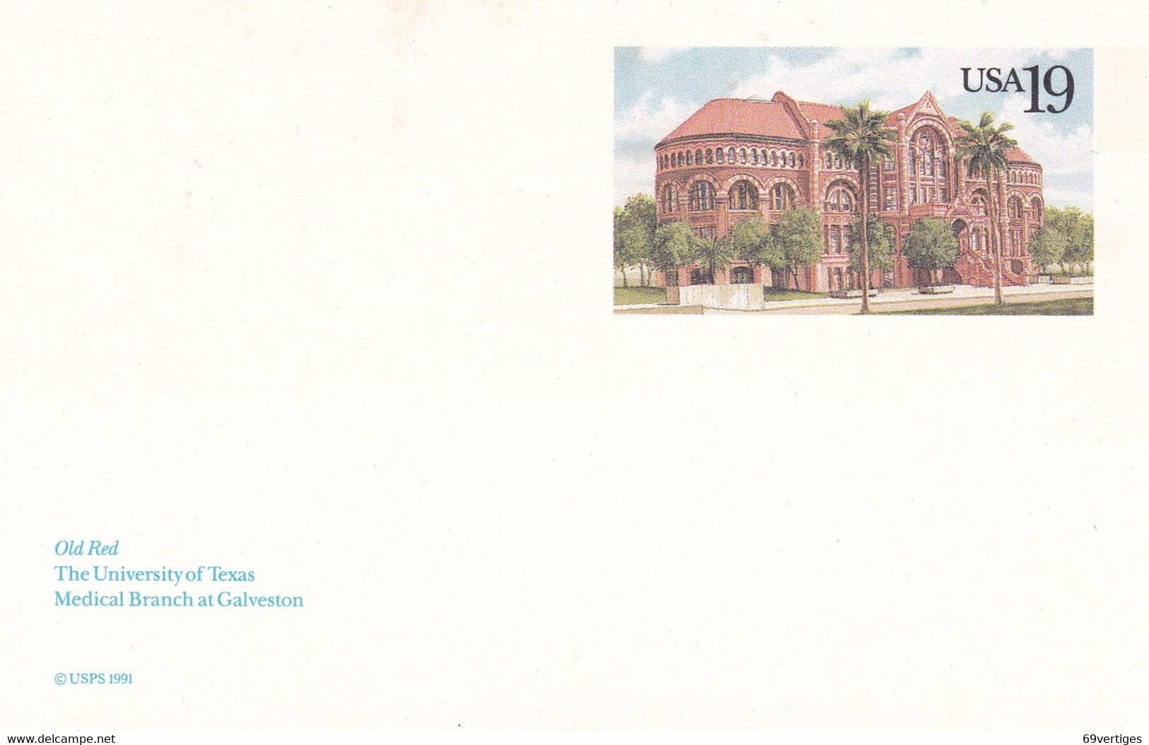 ENTIER POSTAL, "THE UNIVERSITY OF TEXAS", Medical Branch At Galveston, 19c - Other & Unclassified