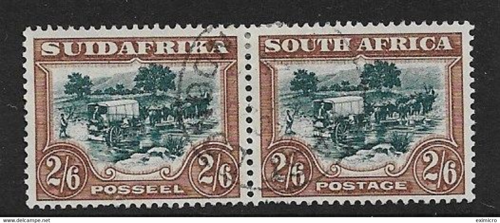 SOUTH AFRICA 1944 2s 6d BLUE AND BROWN SG 49b FINE USED Cat £15 - Usados