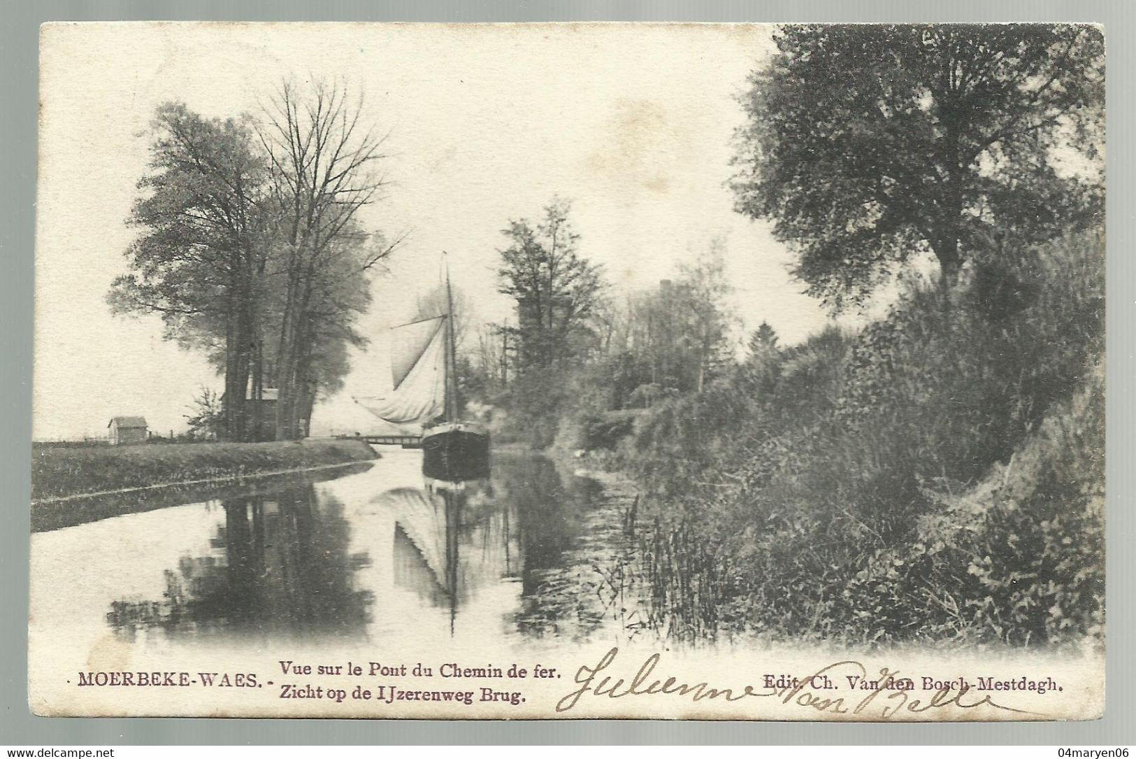 *** MOERBEKE (WAAS) ***  -   Zicht Op De Ijzerenweg Brug - Moerbeke-Waas