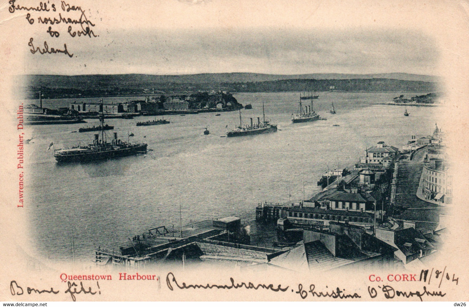 Cork - Queenstown Harbour, Le Port - Lawrence Publisher, Dublin - Cork