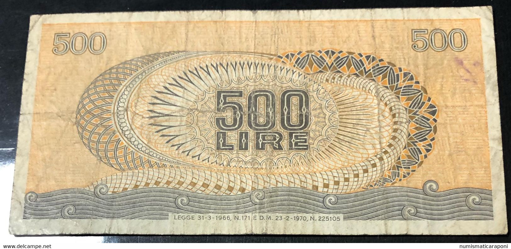 500 LIRE ARETUSA 23 02 1970 SENZA FIBRILLE R2 RR  LOTTO 884 - 500 Lire