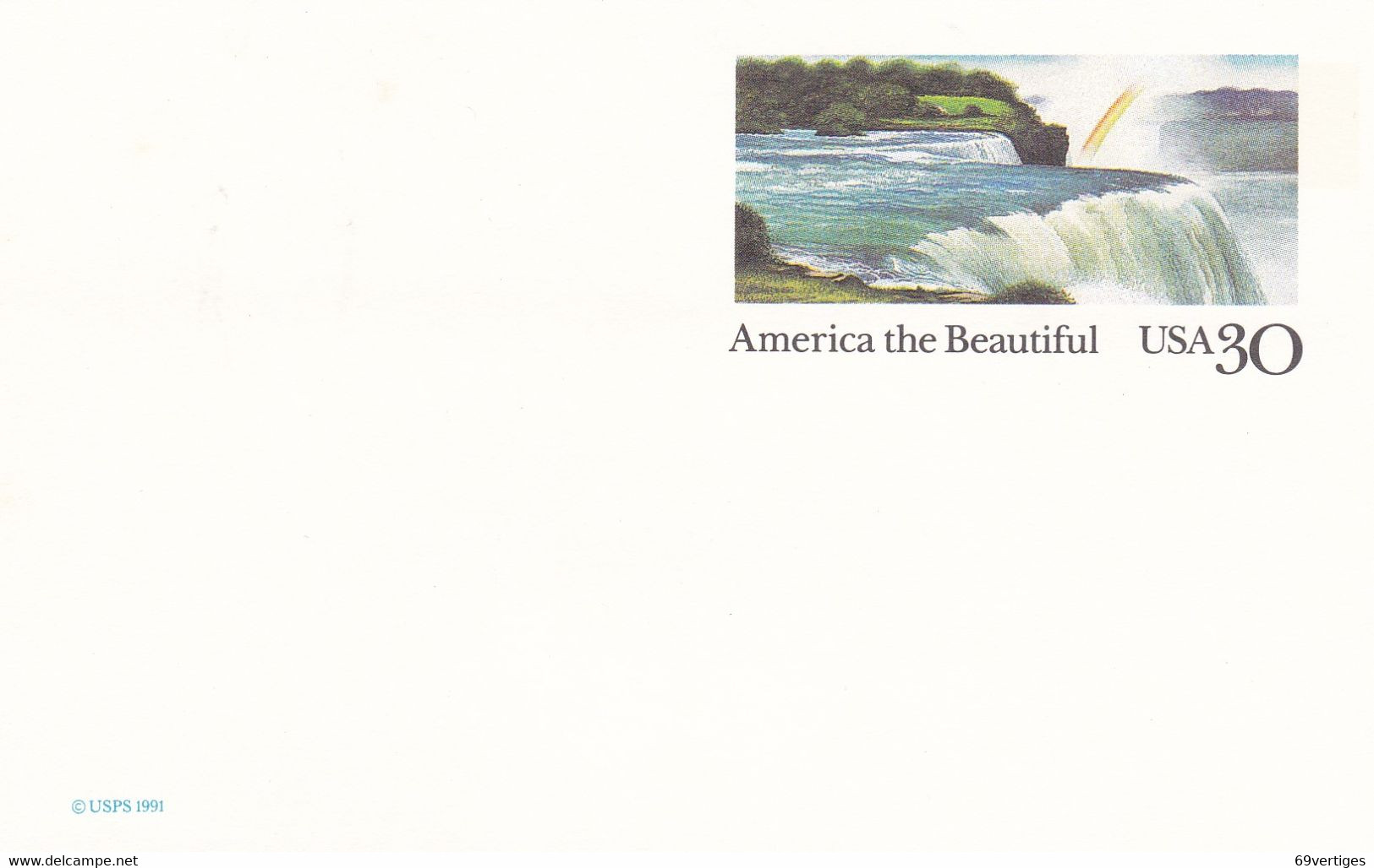ENTIER POSTAL, "AMERICA THE BEAUTIFUL", Niagara Falls, 30c - Sonstige & Ohne Zuordnung