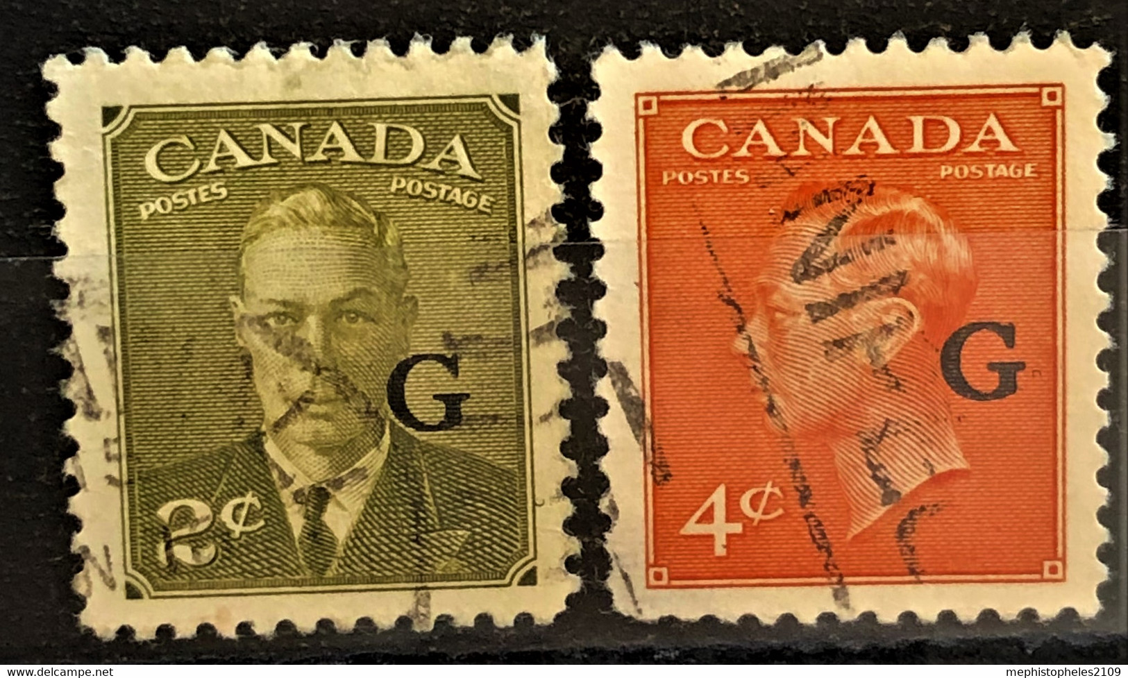 CANADA 1951/52 - Canceled - Sc# O28, O29 - Overprinted