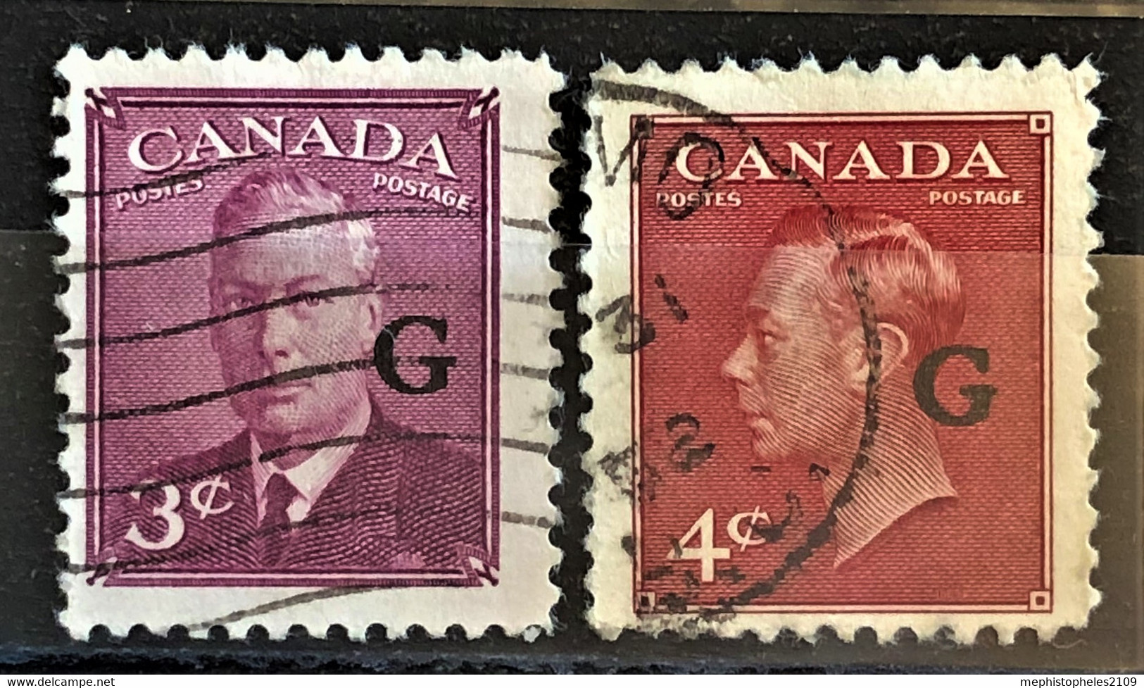 CANADA 1950 - Canceled - Sc# O18, O19 - Overprinted