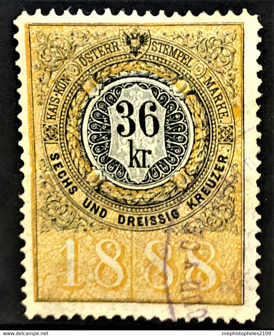 AUSTRIA 1888 - Canceled - Stempelmarke 36kr - Revenue Stamps