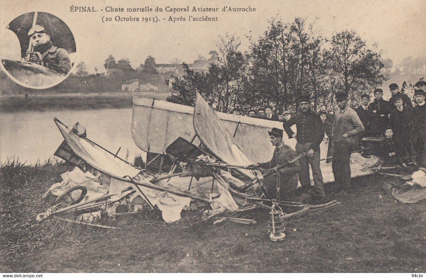 CPA (aviation ) ;epinal Chute Mortelle Du Caporal Aviateur D Autroche 20.10.1913 Apres L Accident - Ongevalen