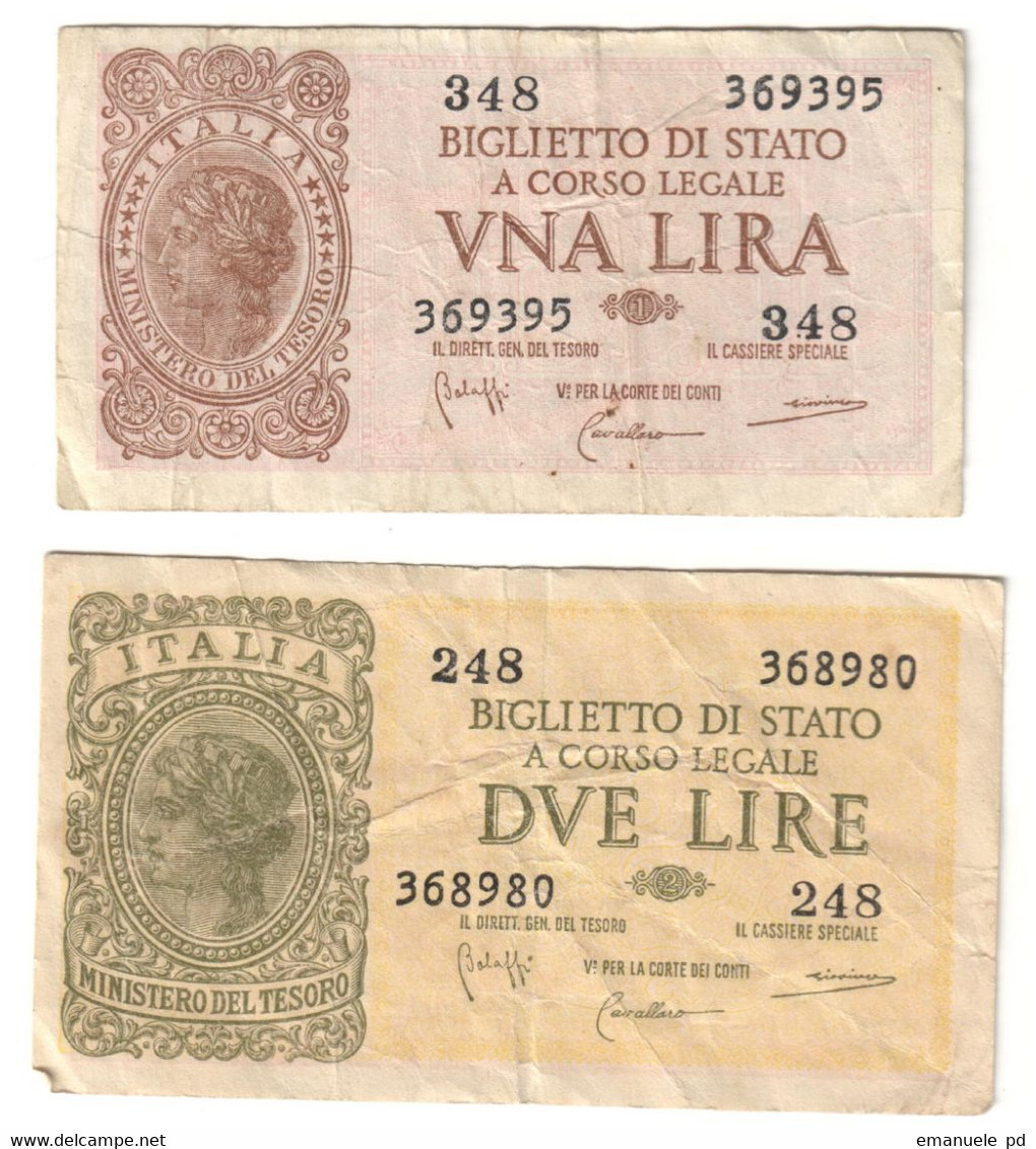 Italy Lot Set 1 - 2 Lire 1944 - Collections