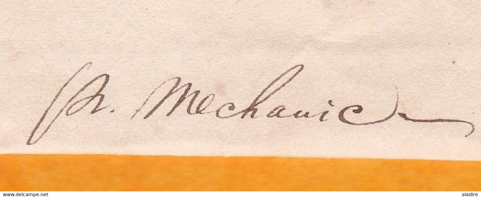 1834 - Enveloppe Pliée De Belfast, Irlande, Grande Bretagne Vers Boston, USA Par Navire Mechanic - ...-1840 Préphilatélie