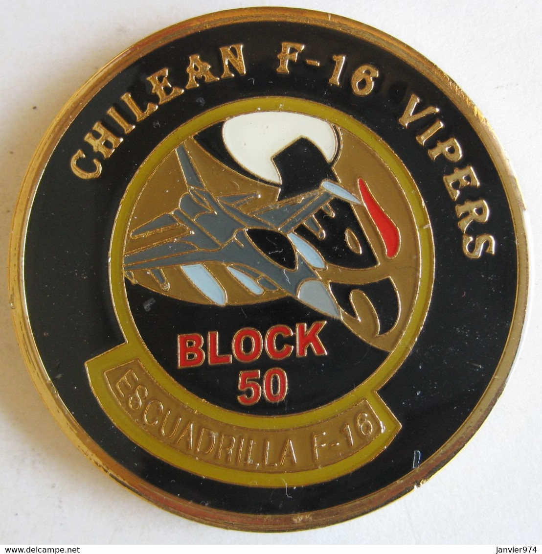 Chili Médaille Avion Chilean F 16 Vipers Block 50 – Escuadrilla F-16 - Altri & Non Classificati