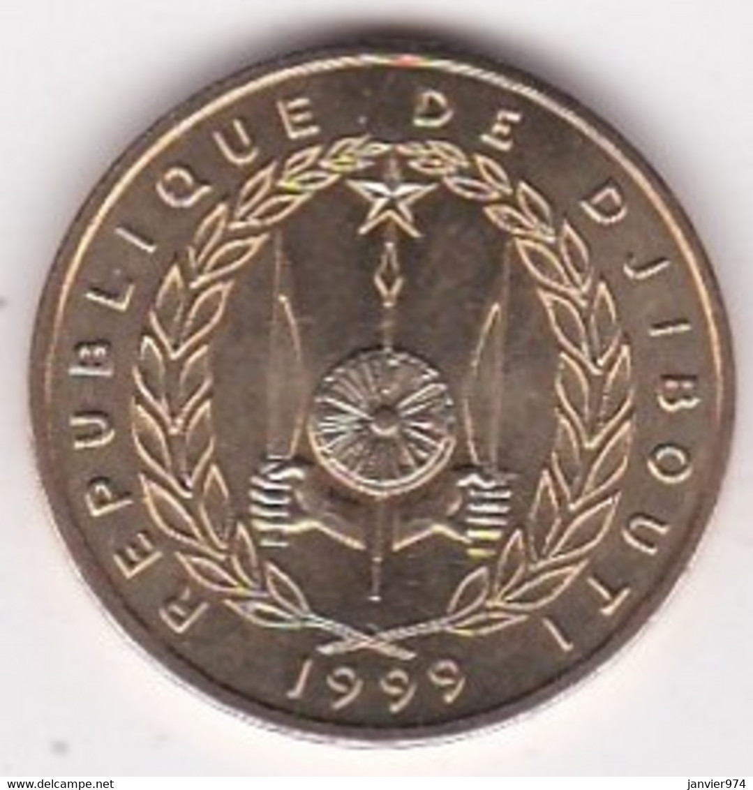 République De Djibouti. 10 Francs 1999 Bronze-aluminium. KM# 23 - Gibuti