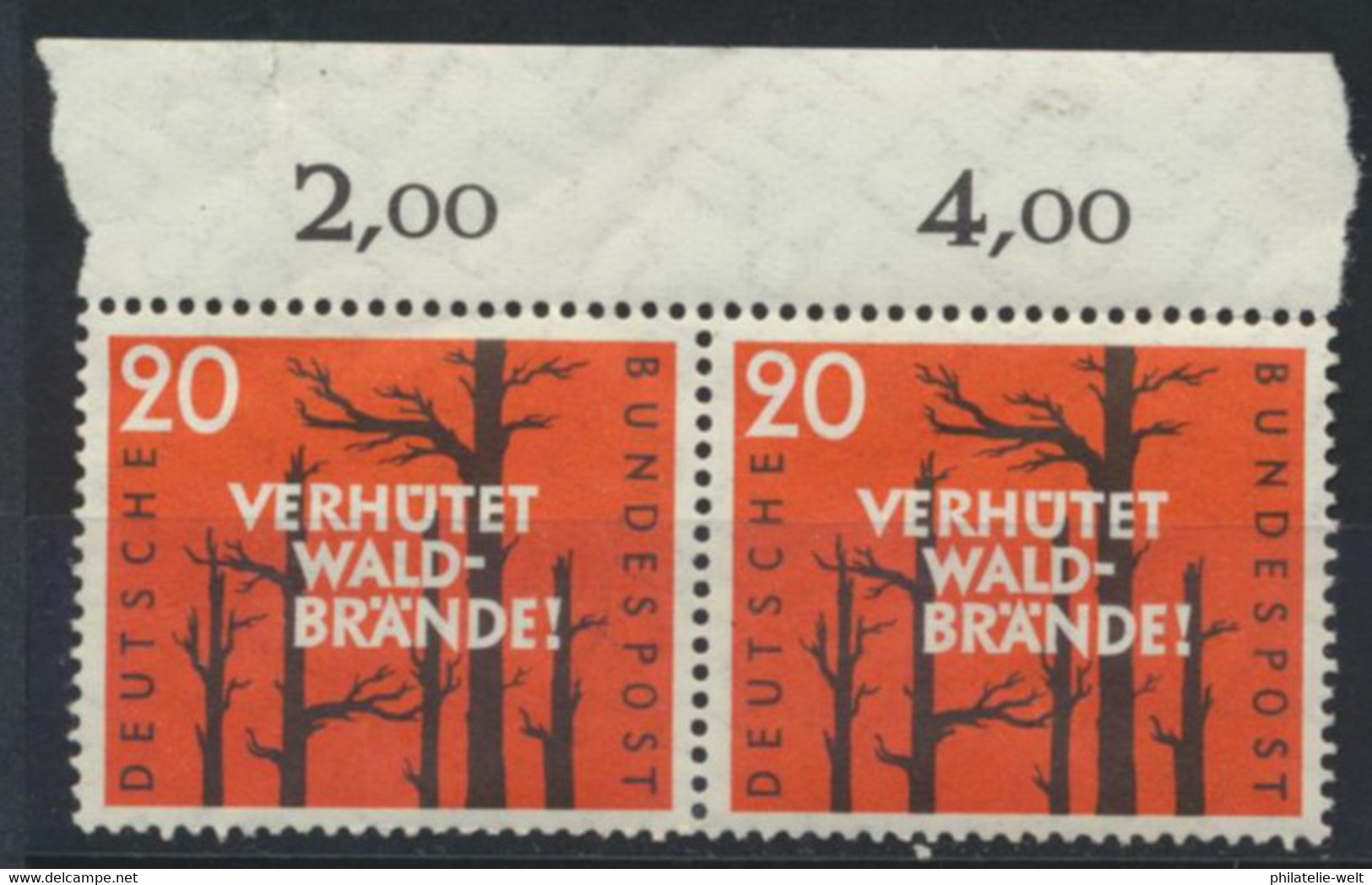 BRD 2x283 Oberrandpaar ** Postfrisch - Unused Stamps