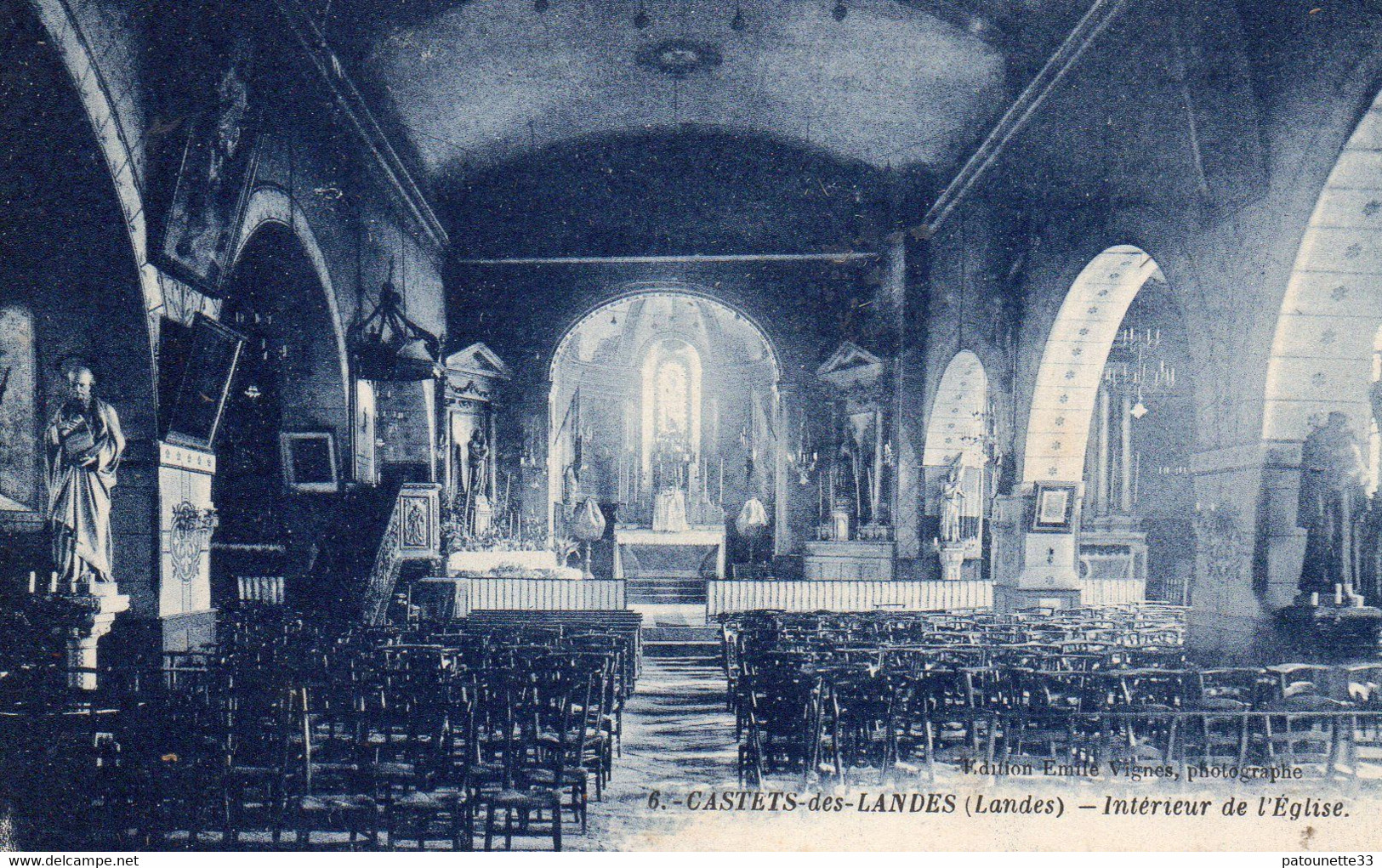 40 CASTETS DES LANDES INTERIEUR DE L' EGLISE CLICHE UNIQUE - Castets