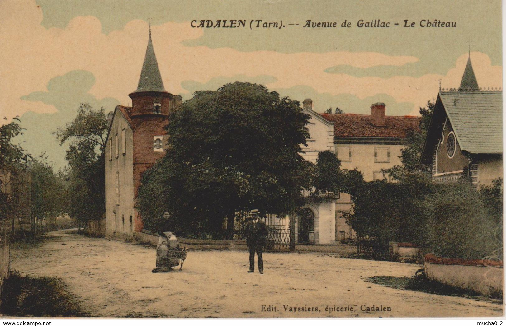 81 - CADALEN - AVENUE DE GAILLAC - LE CHATEAU - CARTE VERNISSEE - Cadalen