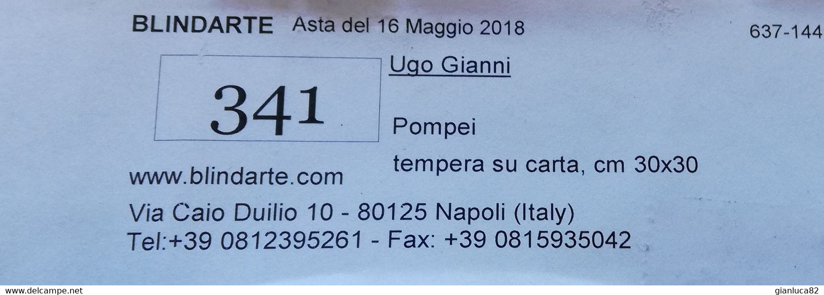 Dipinto In Tempera Grassa Su Tavoletta Da Asta Napoli: Pompei Firmato U. Gianni 1890 Ca. (D5) Come Da Foto Tavoletta 30, - Tempere