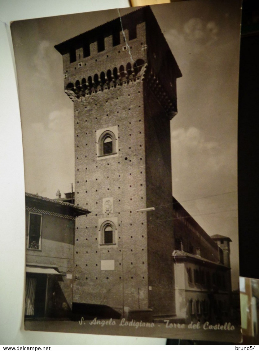 Cartolina S. Angelo Lodigiano Torre Del Castello Prov Lodi Piccolo Strappo - Lodi