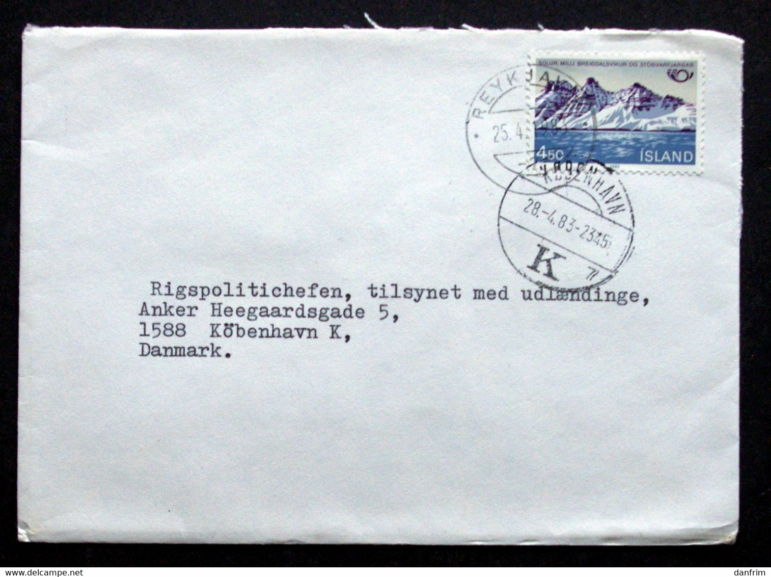 Iceland 1983 Letter From Royal Danish Embassy To Rigspolitichefen Copenhagen  ( Lot 400) - Lettres & Documents