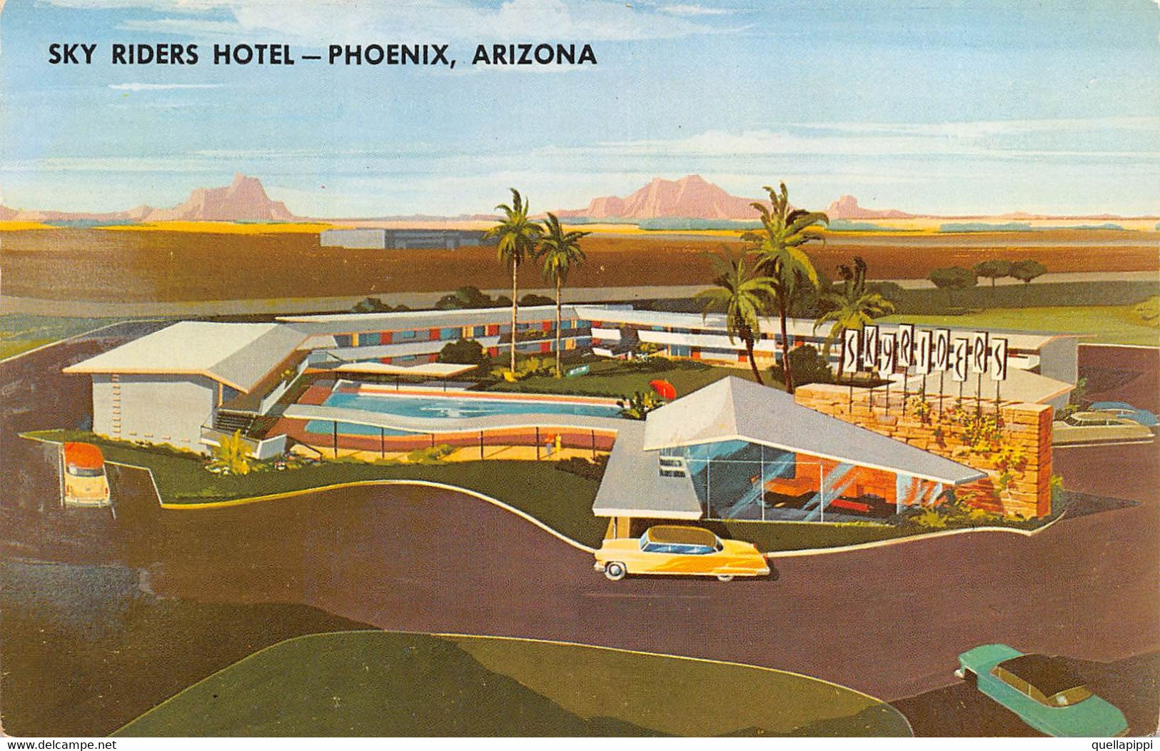 M011296 "SKY RIDERS HOTEL-PHOENIX-ARIZONA"-. CART NON SPED - Phoenix