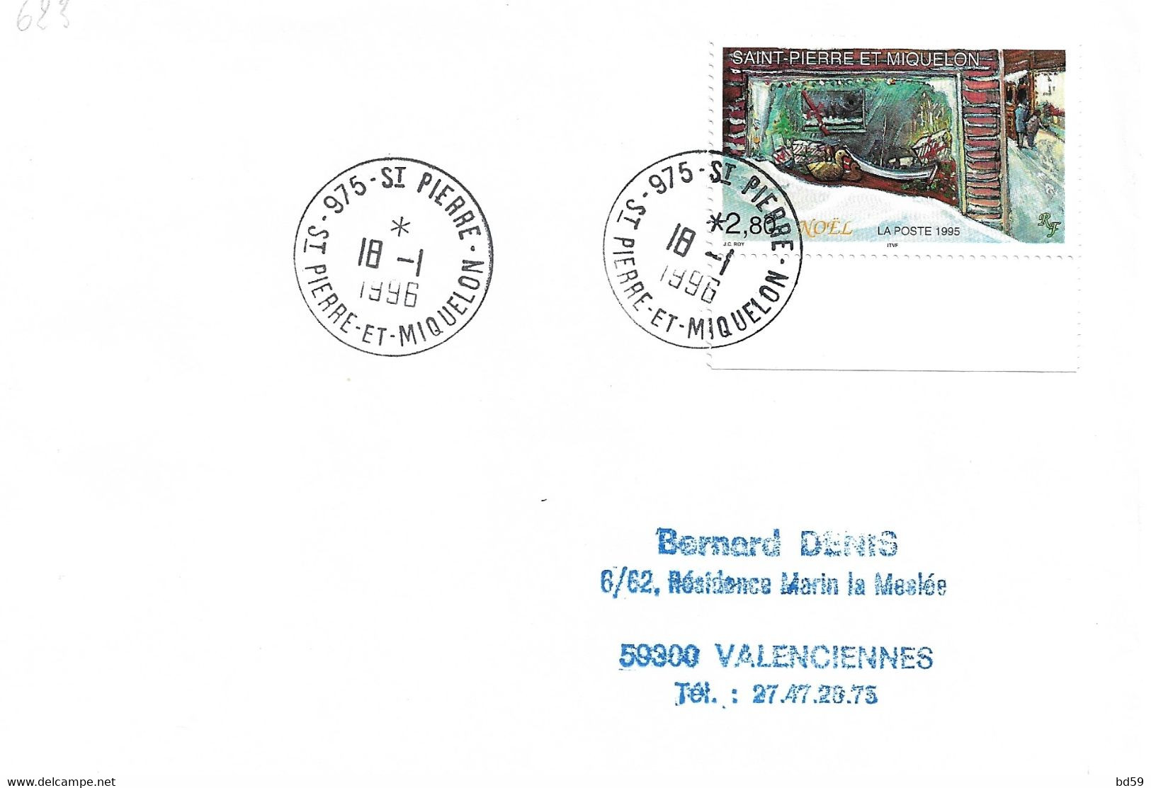 St Pierre & Miquelon N° 623 Noël - Sur Lettre Entière - Covers & Documents