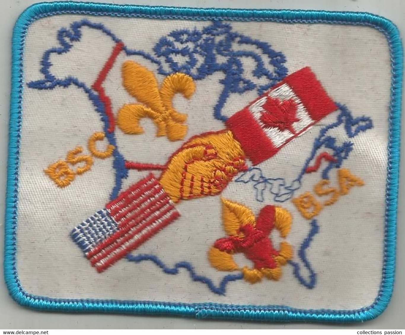 JC , écusson Tissu , Scouts , Scout , Scoutisme , BSC , BSA , Etats Unis-Canada , Frais Fr 1.55 E - Patches