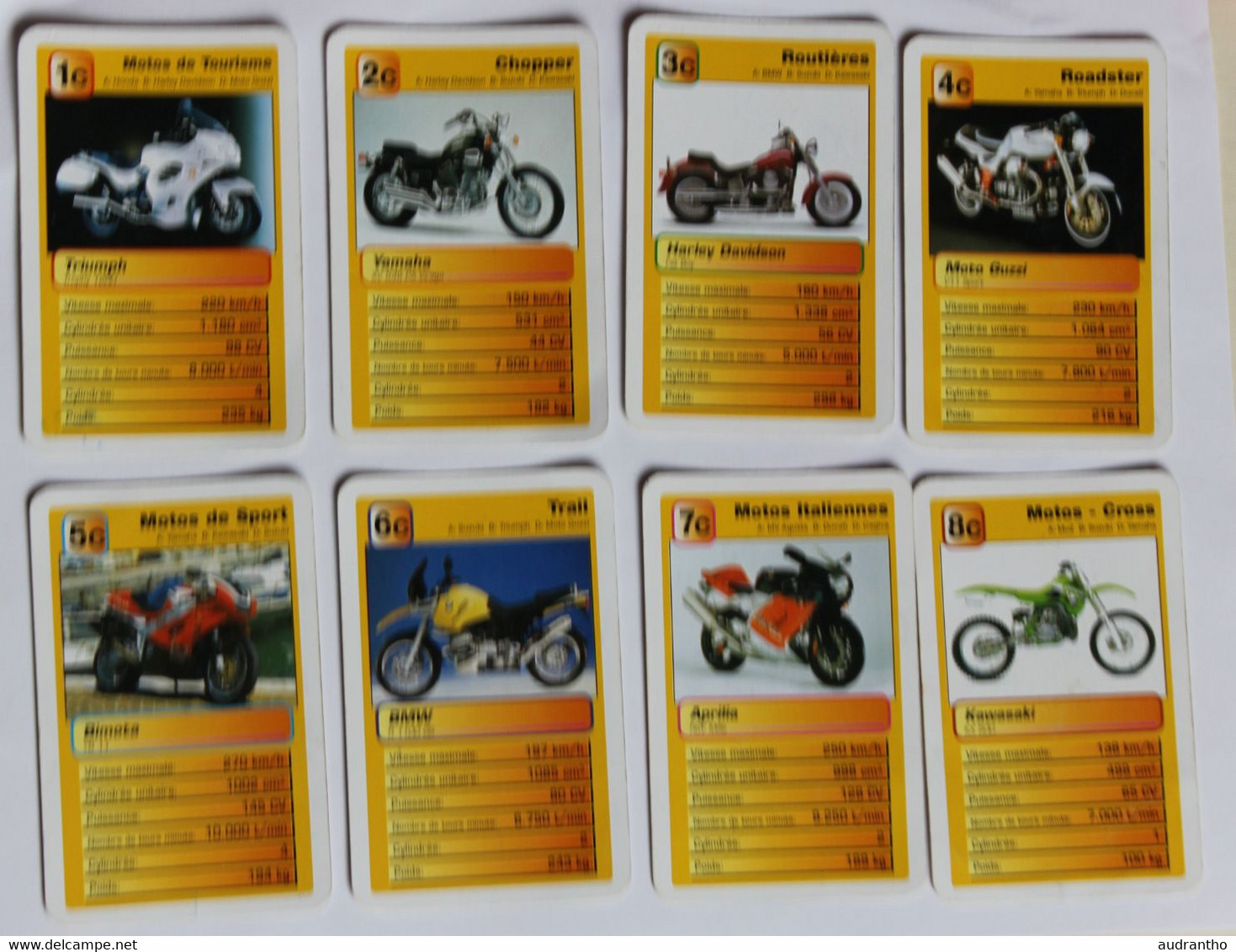 Jeu De Cartes Moto Yamaha Suzuki Muz Harley Davidson BMW Ducati Triumph Aprilia - Moto