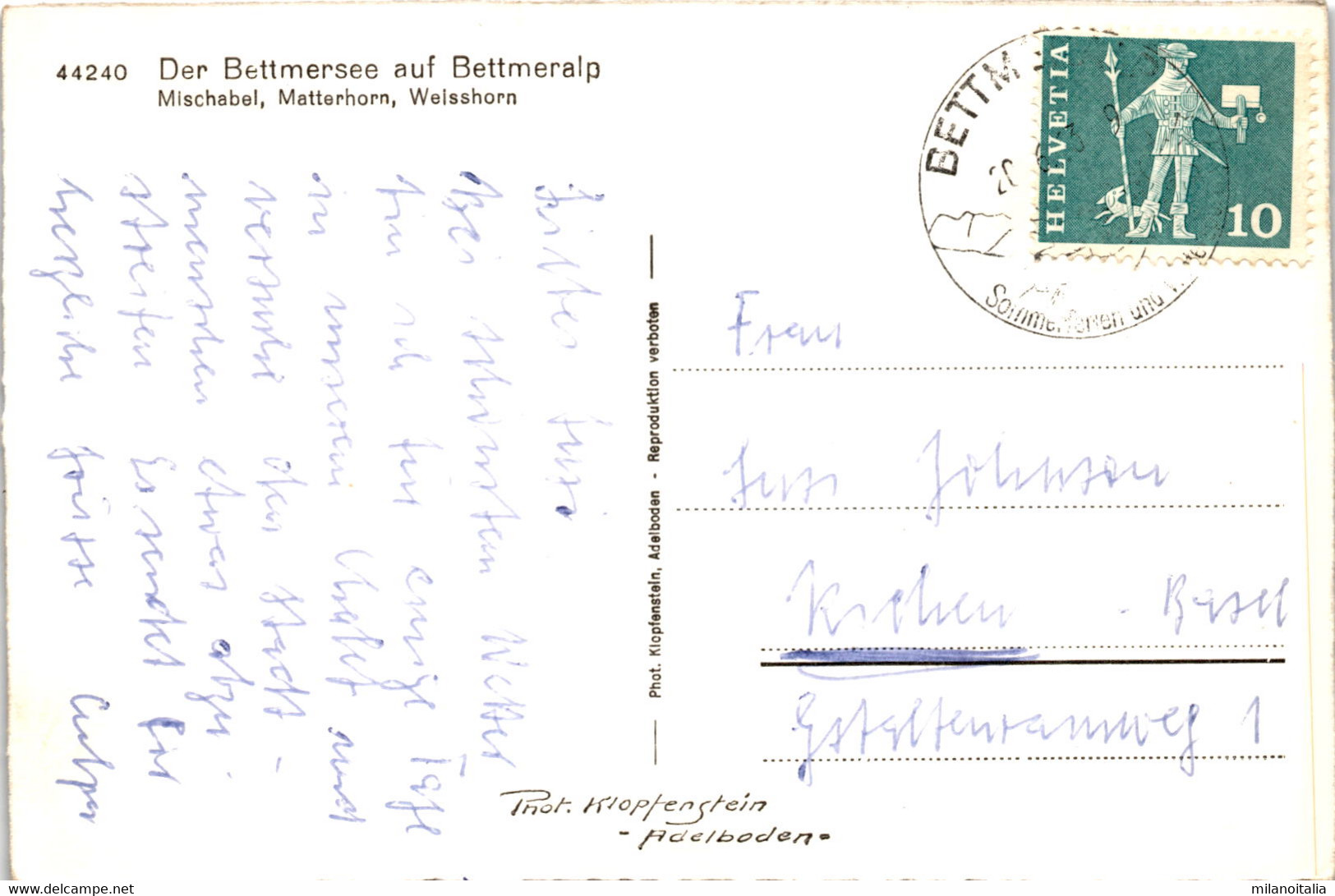 Der Bettmersee Auf Bettmeralp (44240) * 20. 6. 1963 - Bettmeralp