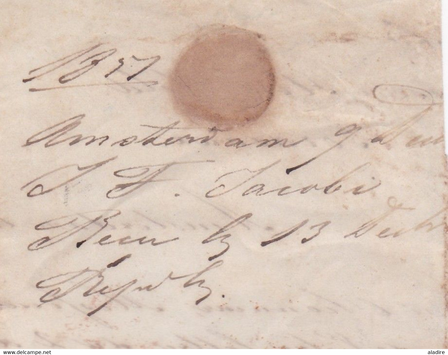 1851 - Lettre pliée en français d' Amsterdam vers  Bordeaux, France - entrée par Valenciennes - T 18