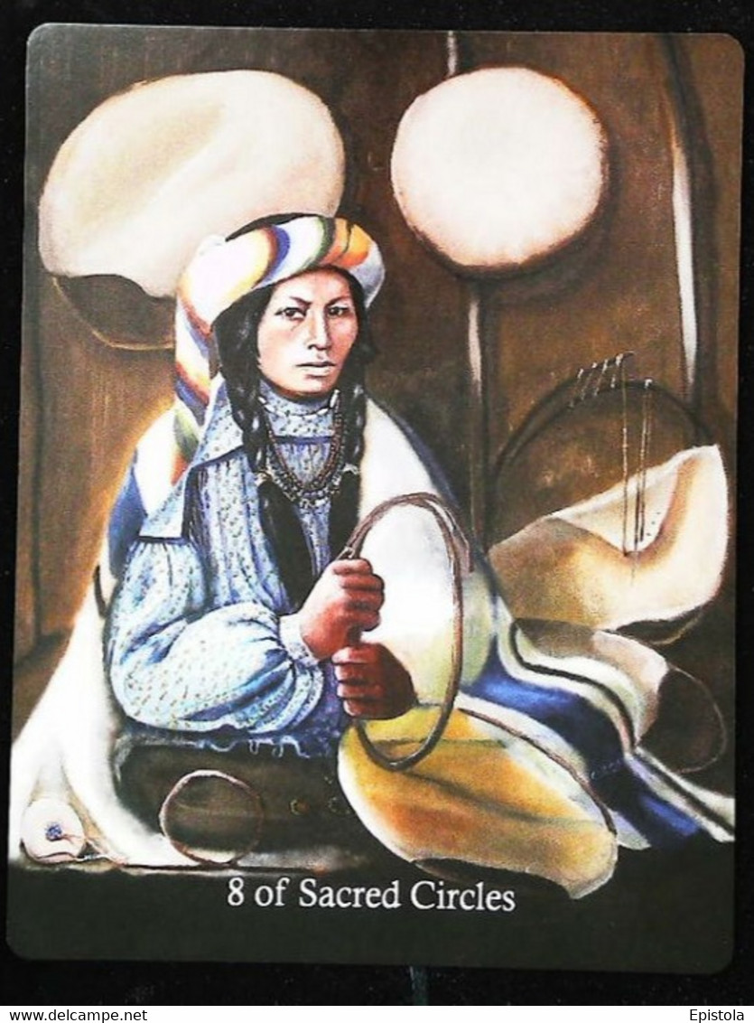 8 Of Sacred Circles - Native American Indian - A Divination & Meditation Tarot Card - Tarocchi