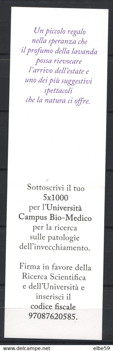 Segnalibro, Marque-page, Roma Ospedale Campus Biomedico, Fiori Di Lavanda, Nuovo - Segnalibri