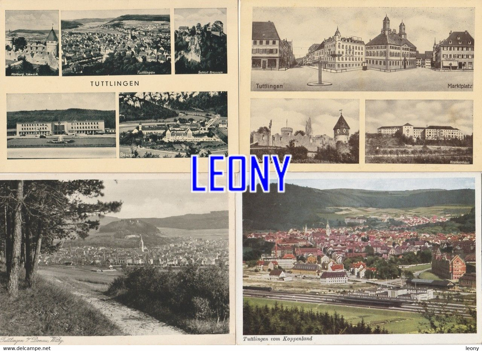 4 CPSM 10X15 De TUTTLINGEN - Vom KOPPENLAND - MARKPLATZ - HANBERG - DONAU - BEURON - Tuttlingen