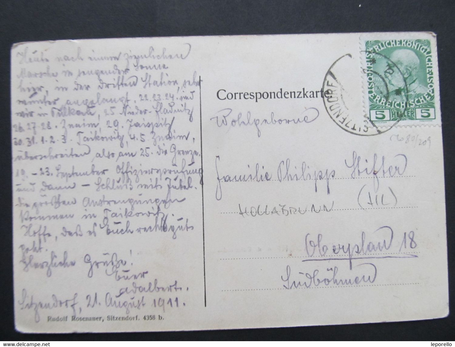 AK SITZENDORF A.d.Schmieda B. Hollabrunn 1911 /////  D*46349 - Hollabrunn