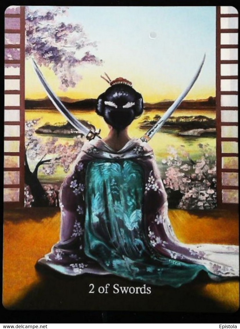 2 Of Swords - Japonese Feudal Samouraï - A Divination & Meditation Tarot Card - Tarot