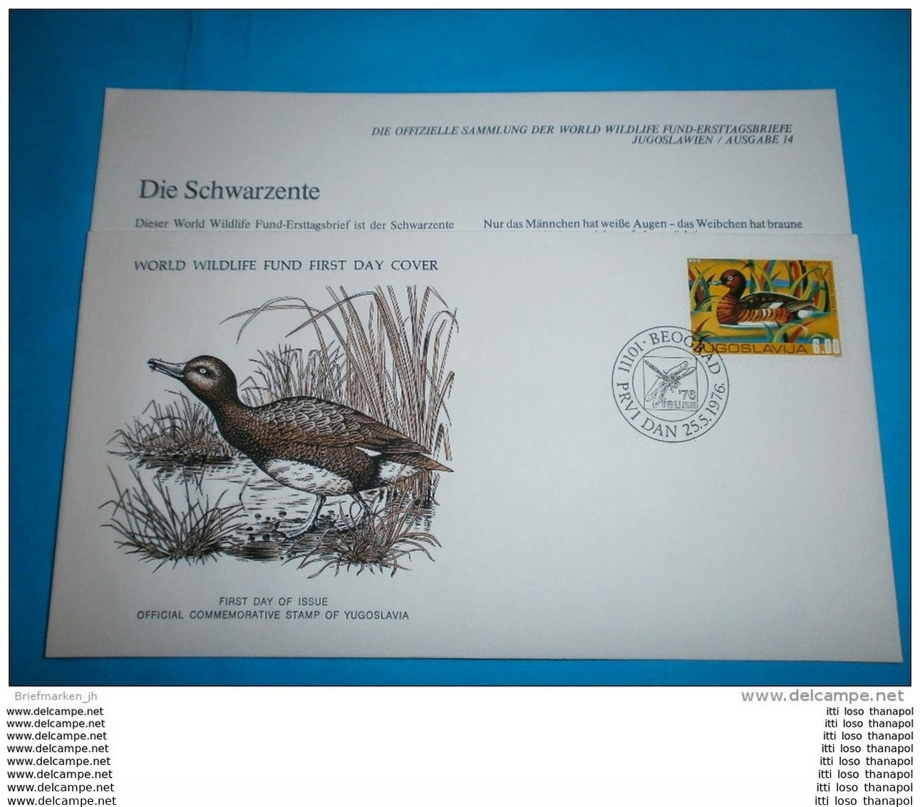 JUGOSLAWIEN WWF FDC + Karte Tiere - 1644 Eule Vogel  (70836) AG - FDC