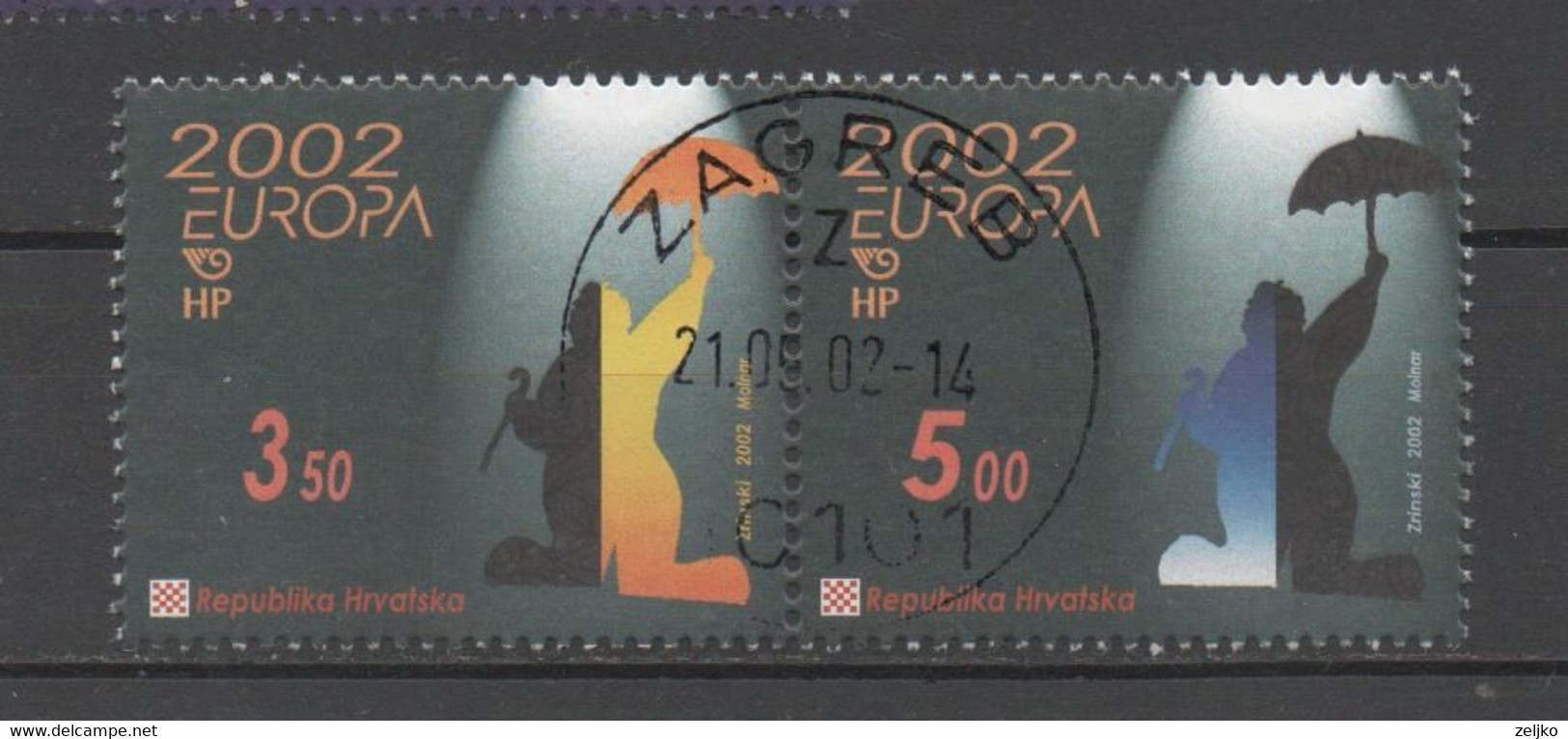 Croatia 2002, Used, Michel 610 - 611, Europa Pair - Croatia