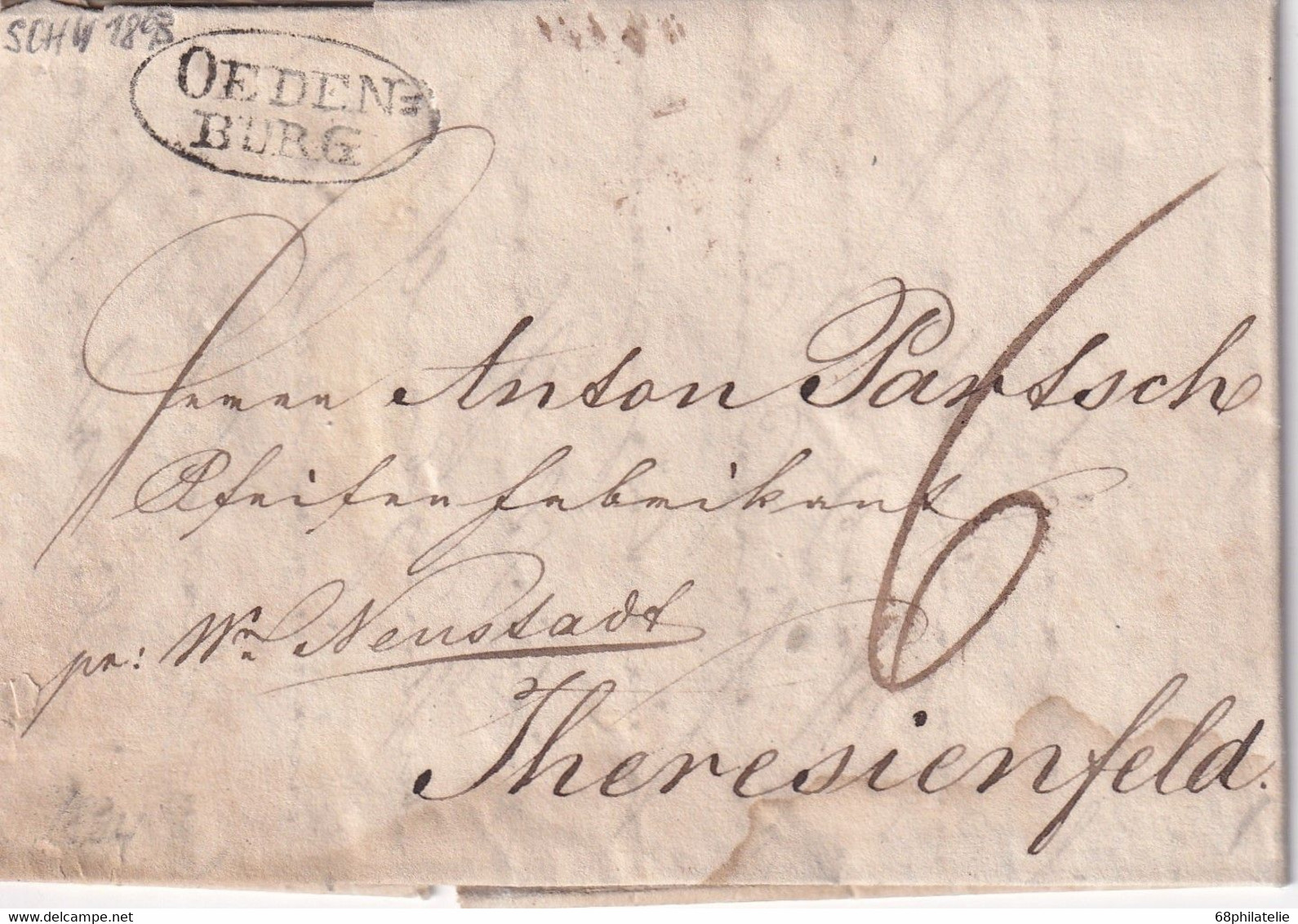 HONGRIE 1834 LETTRE DE OEDENBURG - ...-1867 Préphilatélie