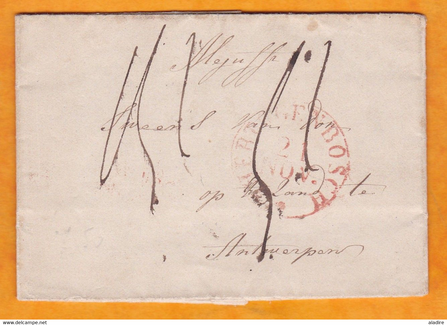 1848 - Lettre Pliée En Néerlandais De Hertgenbosch, Pays Bas  Vers  Antwerp, Belgique - Cachet D 'entrée En Belgique - ...-1852 Voorlopers