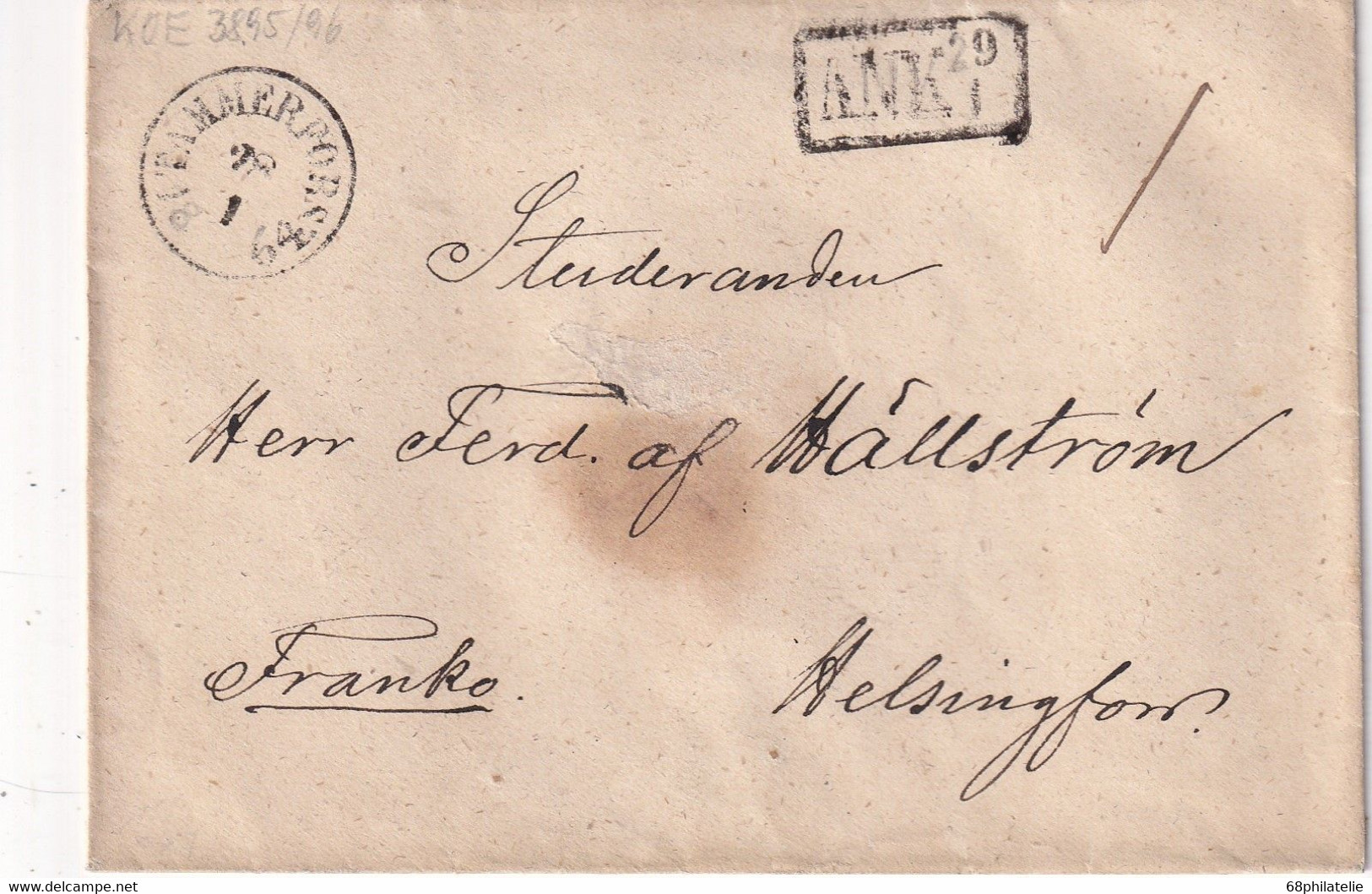 FINLANDE LETTRE DE TAMMERFORS - ...-1845 Prefilatelia