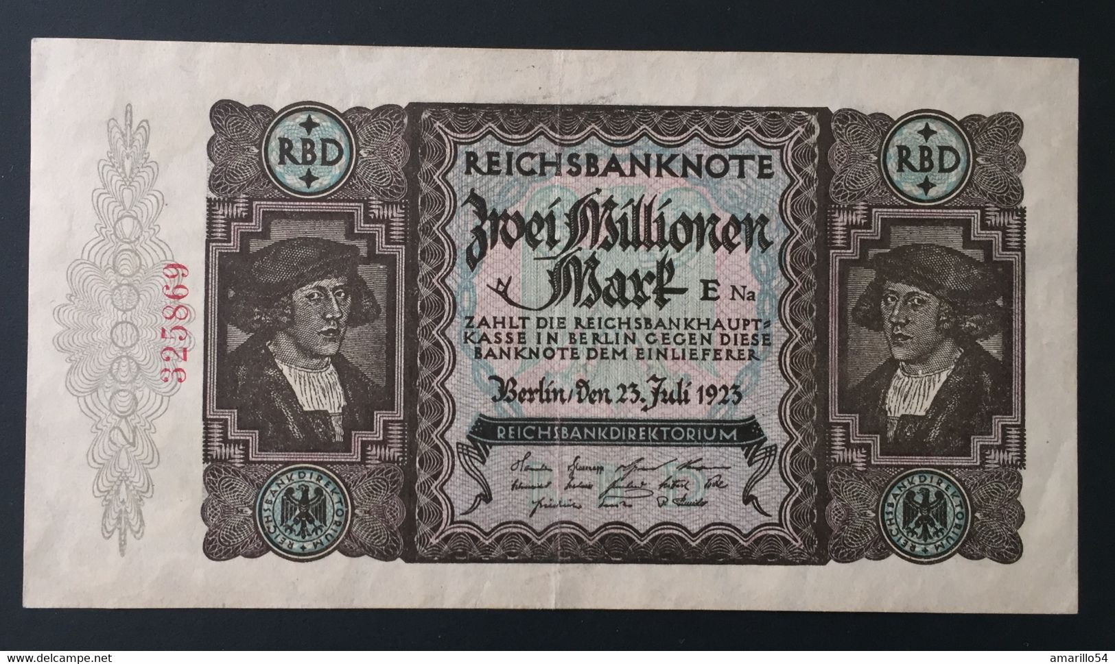 RAR Banknote Reichsbanknote 2 Millionen Mark 1923 Deutschland Germany Erhaltung Siehe Scans - 2 Mio. Mark