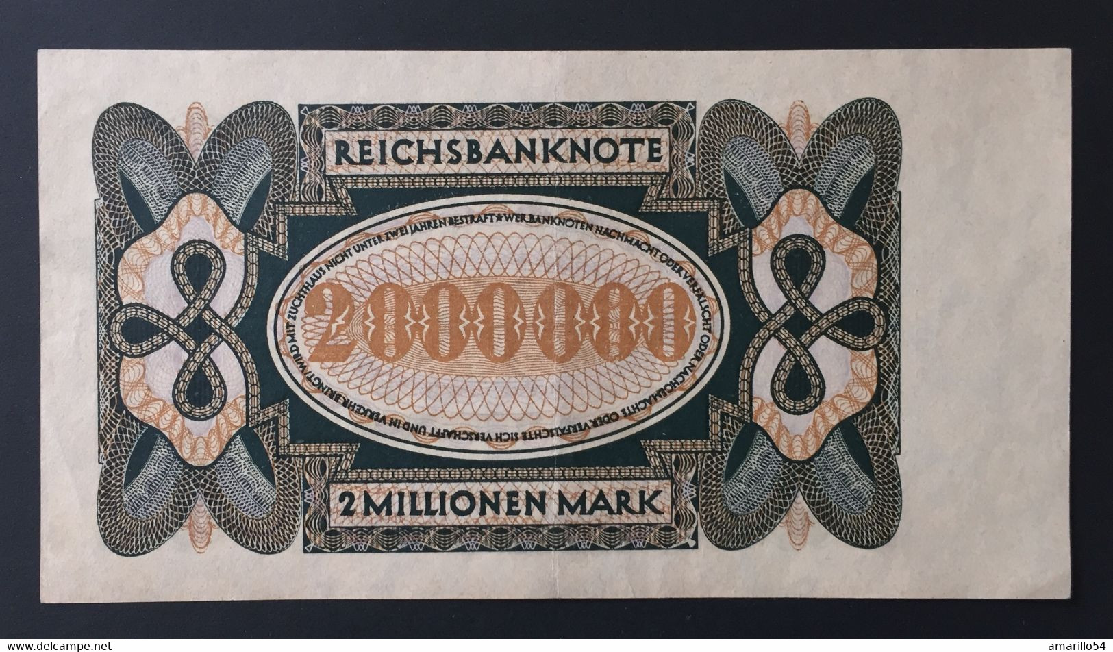 RAR Banknote Reichsbanknote 2 Millionen Mark 1923 Deutschland Germany Erhaltung Siehe Scans - 2 Millionen Mark