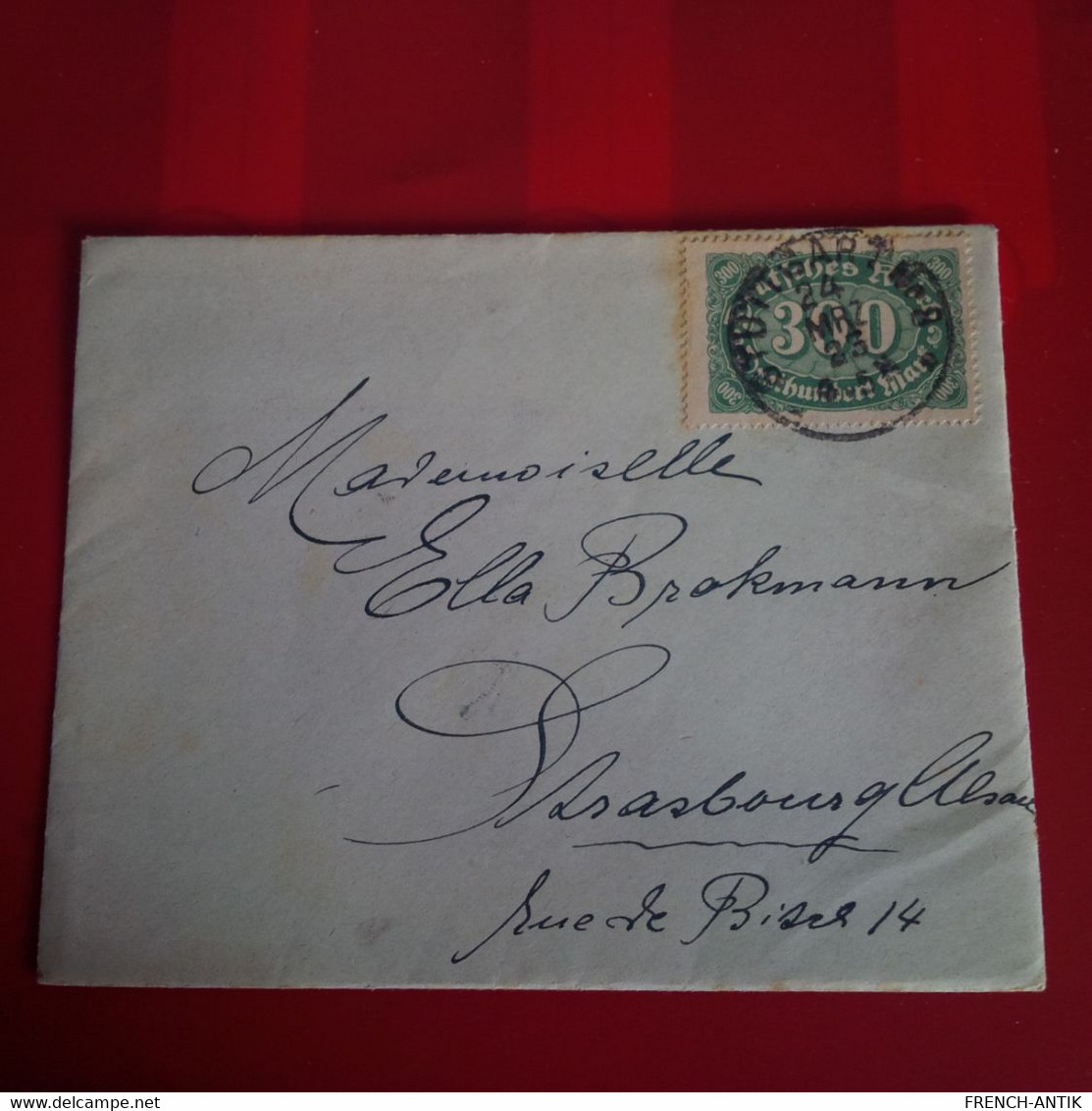 LETTRE STUTTGART POUR STRASBOURG MADAME ELLA BROCKMANN - Lettres & Documents