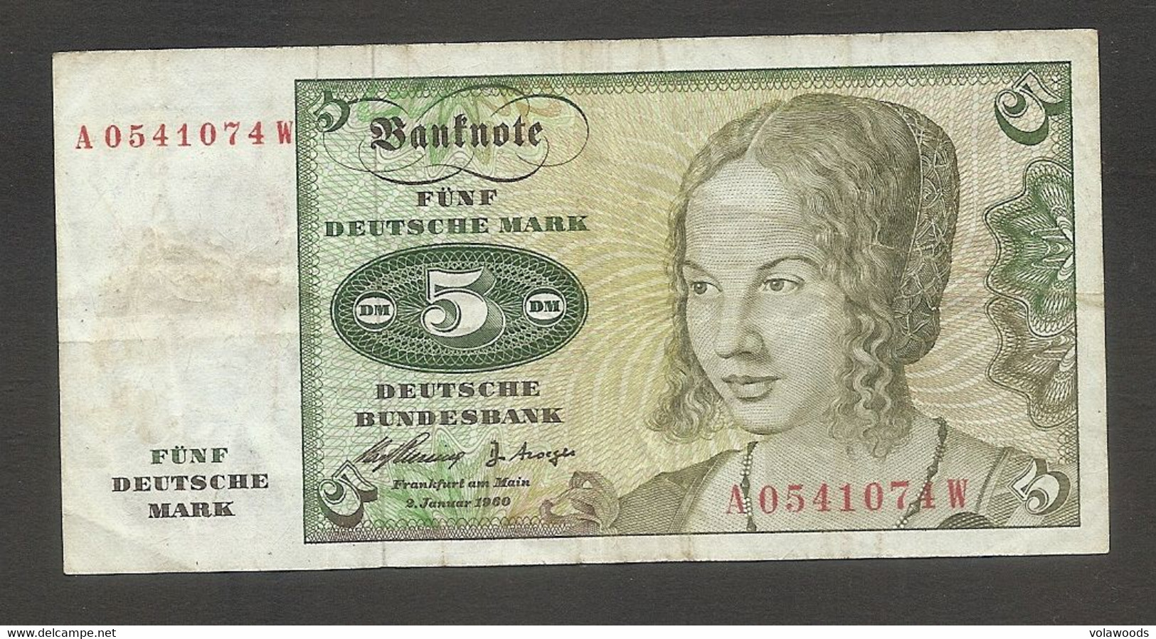Germania Ovest- Banconota Circolata Da 5 Marchi P-18a - 1960 #18 - 5 Deutsche Mark