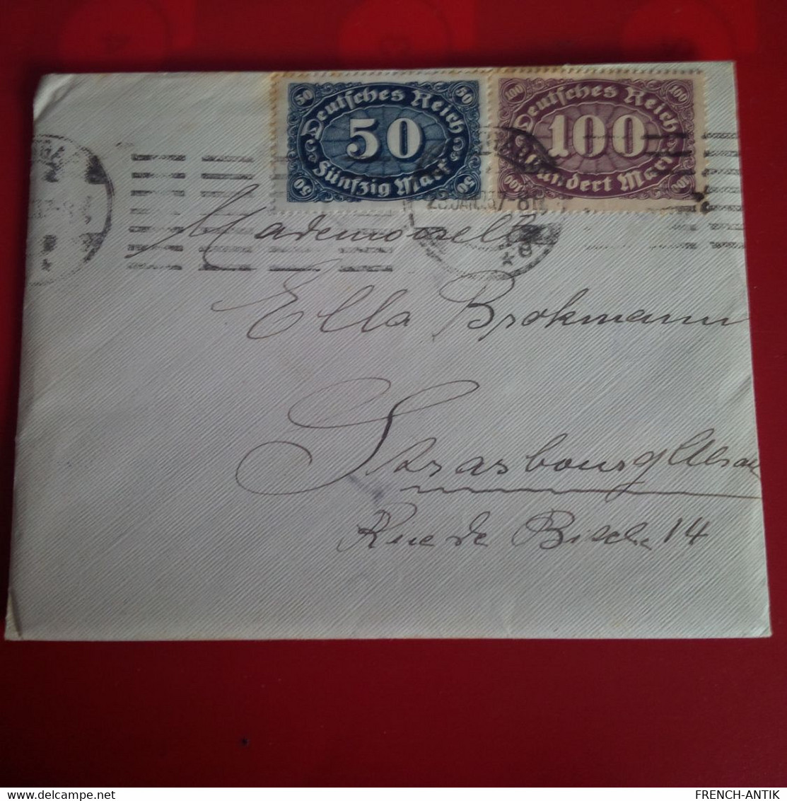 LETTRE STUTTGART POUR STRASBOURG MADAME ELLA BROCKMANN - Covers & Documents