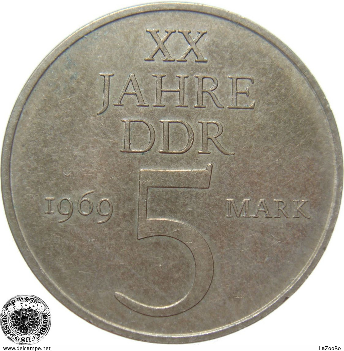 LaZooRo: East Germany 5 Mark 1969 XF / UNC 20 Years Rare - 5 Mark