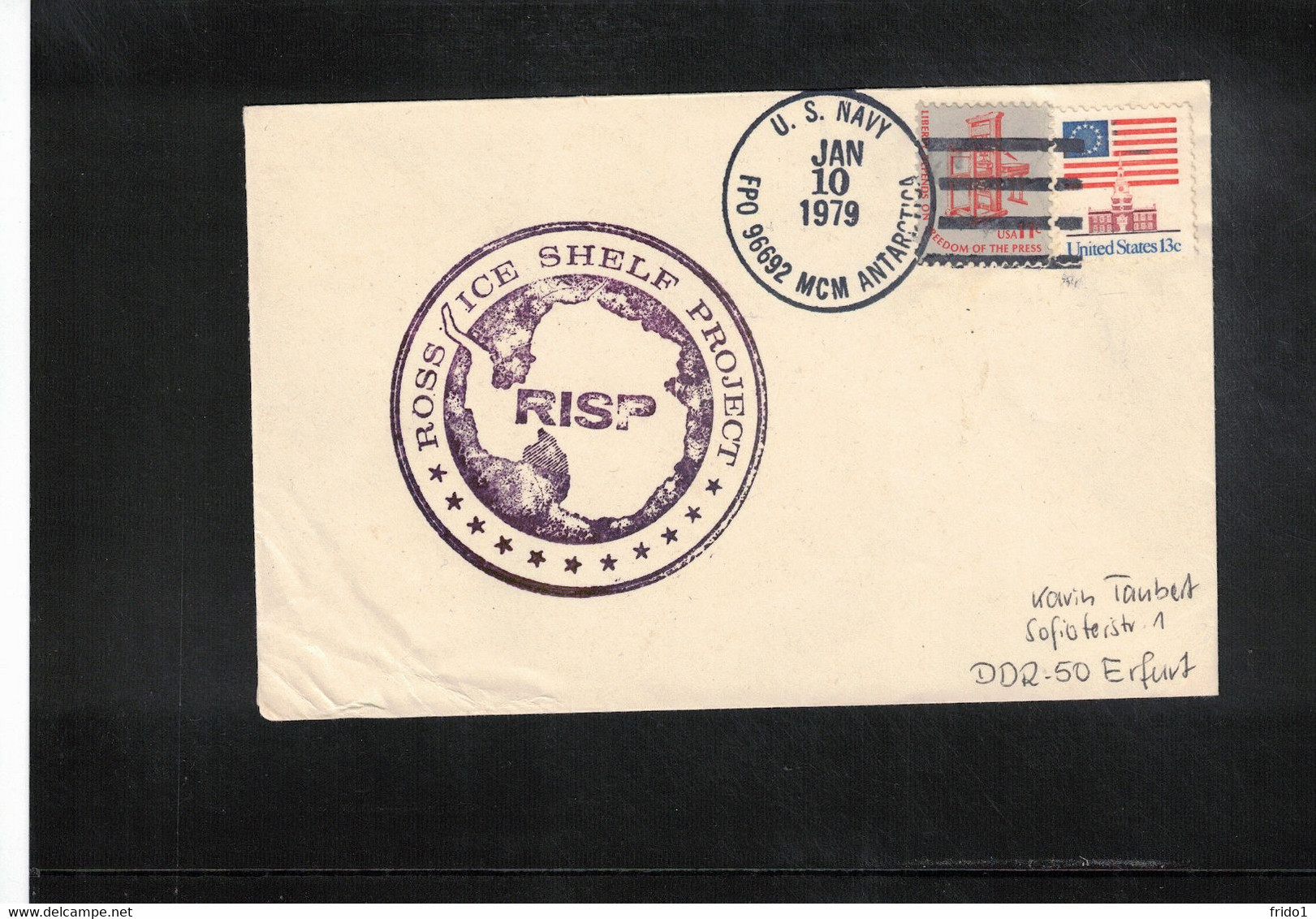 USA 1979 Antarctica RISP Ross Ice Shelf Project Interesting Letter - Research Programs