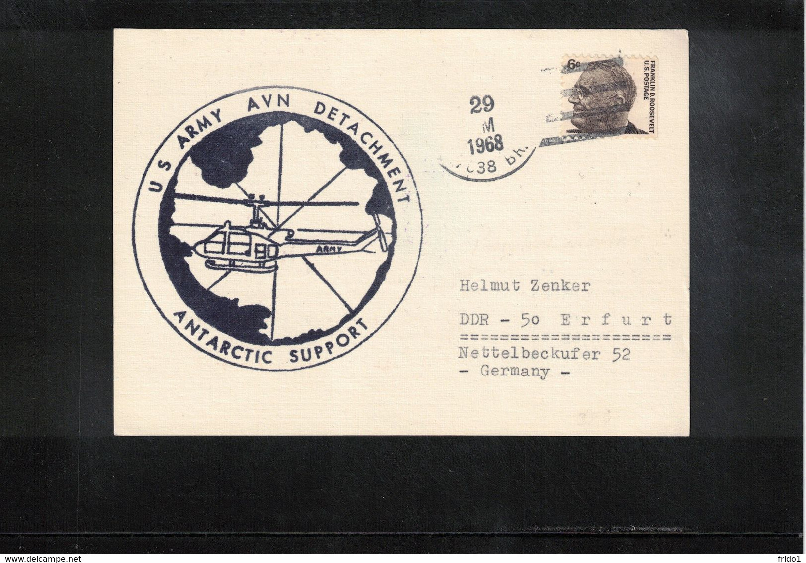 USA 1968 Antarctica US Army AVN Detachment Antarctic Support Interesting Letter - Autres Modes De Transport