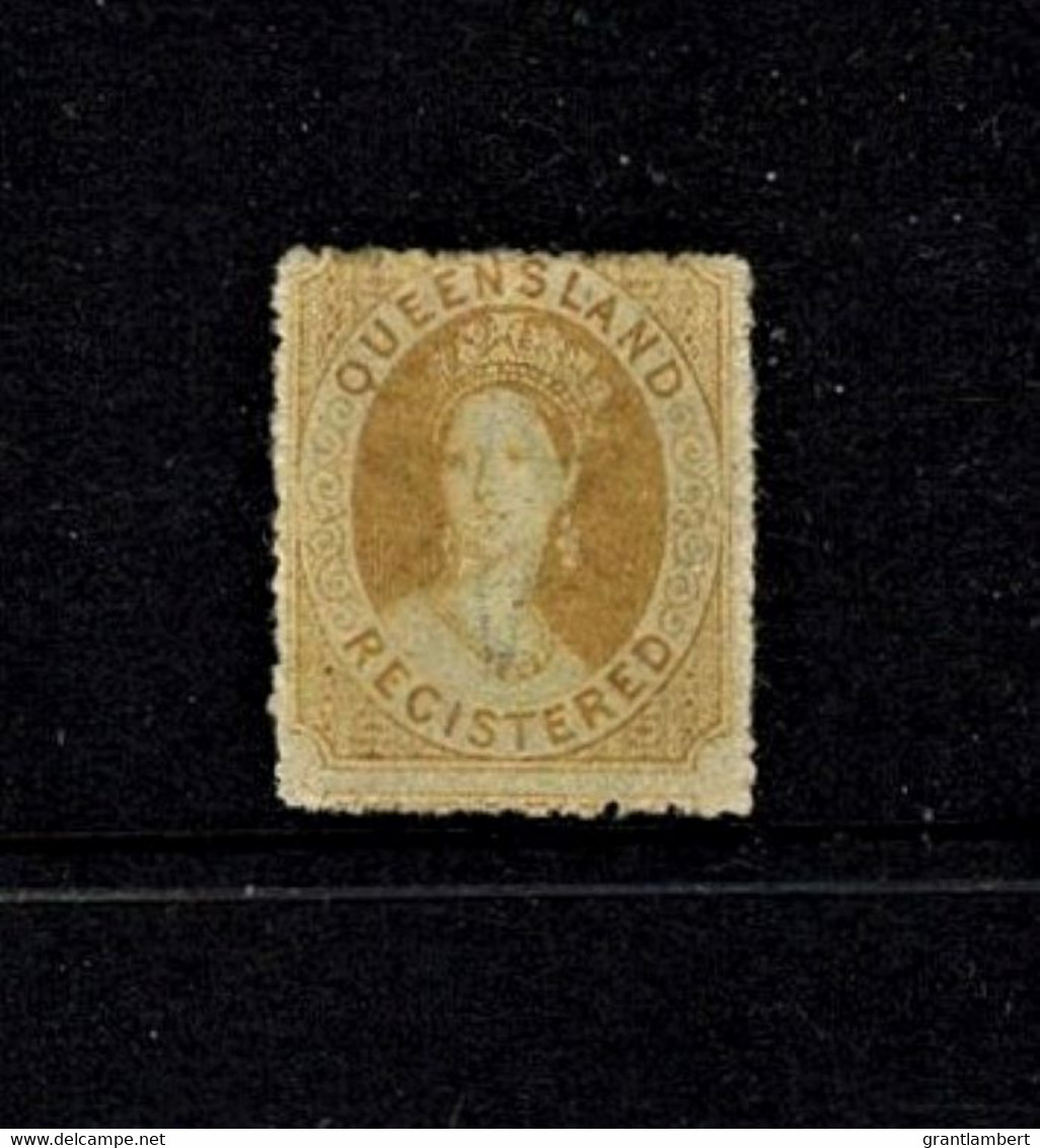 Queensland 1861 Chalon REGISTERED (6d) Small Star Wmk Rough Perf 14-16  MH  SG 20 - Mint Stamps