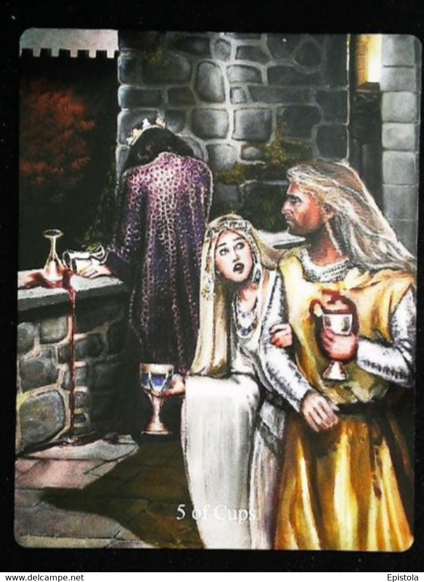 5 Of Cups ( Guinevere Athur Lancelot )  Arthur Legend Arthurian Britian Myth - A Divination & Meditation Tarot Maxi Card - Tarot-Karten